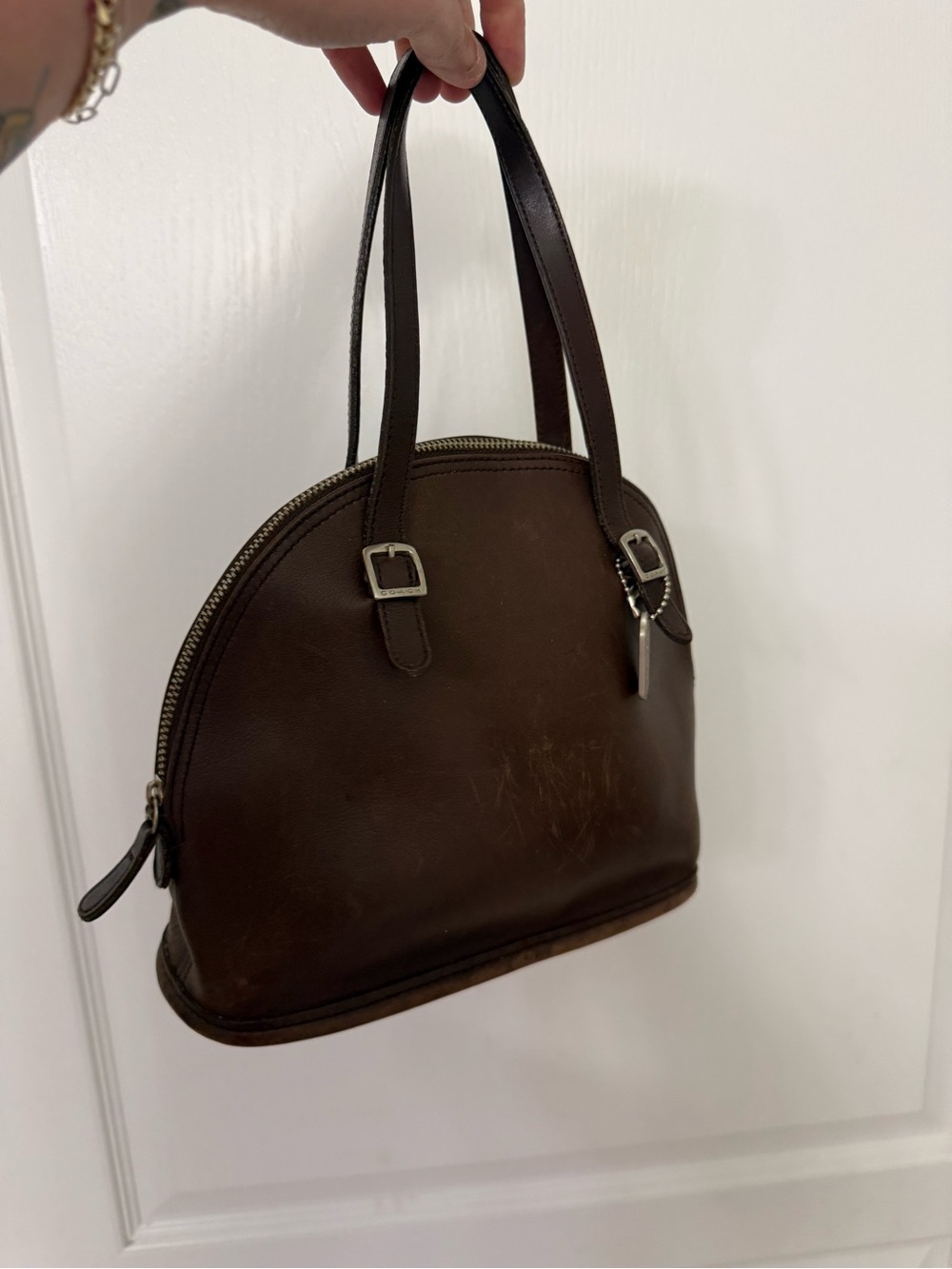 Vintage COACH Cha-Cha satchel Bag Mahogany Brown. - Picture 3 of 10